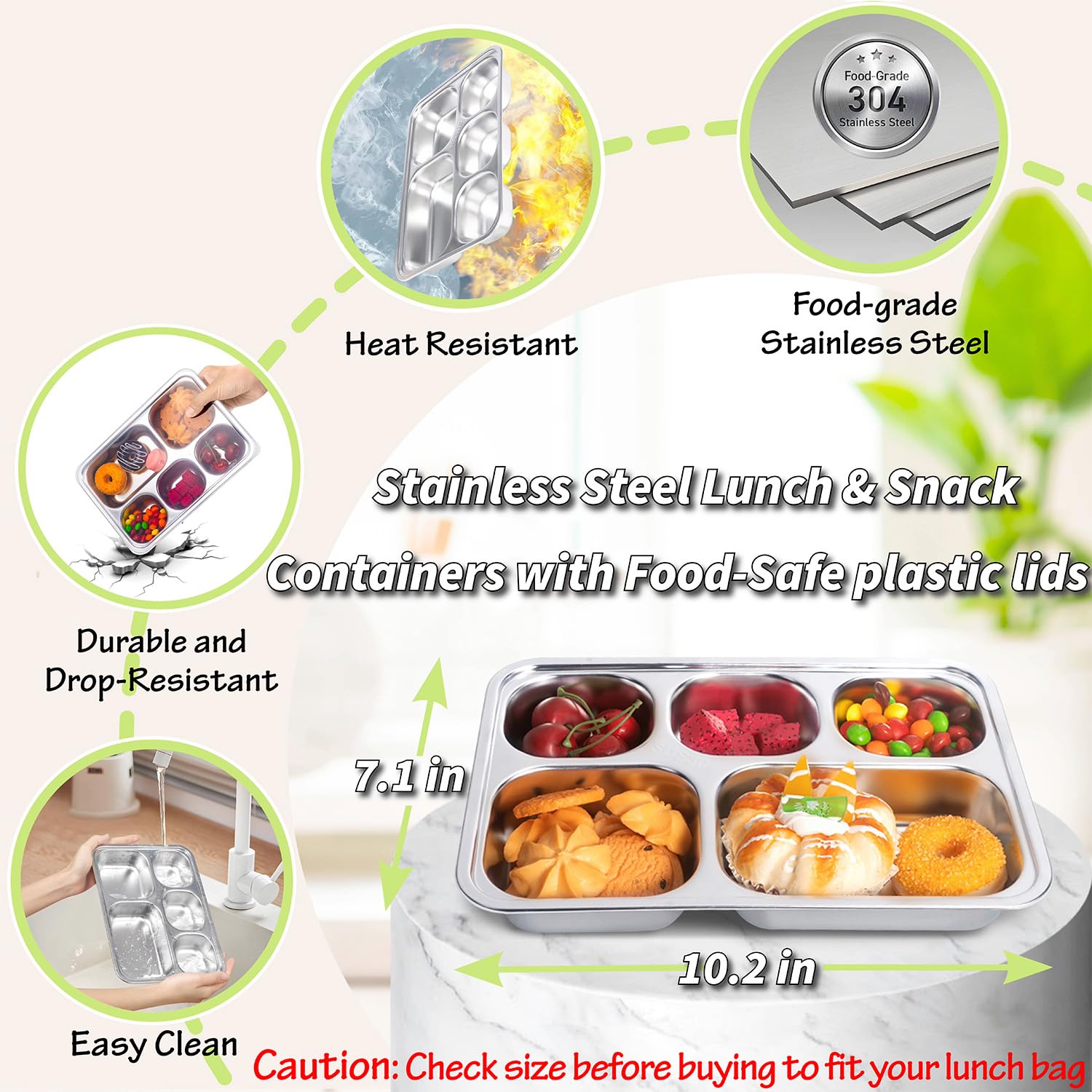 KTKUDY 5-compartment design keeps snacks organized and fresh