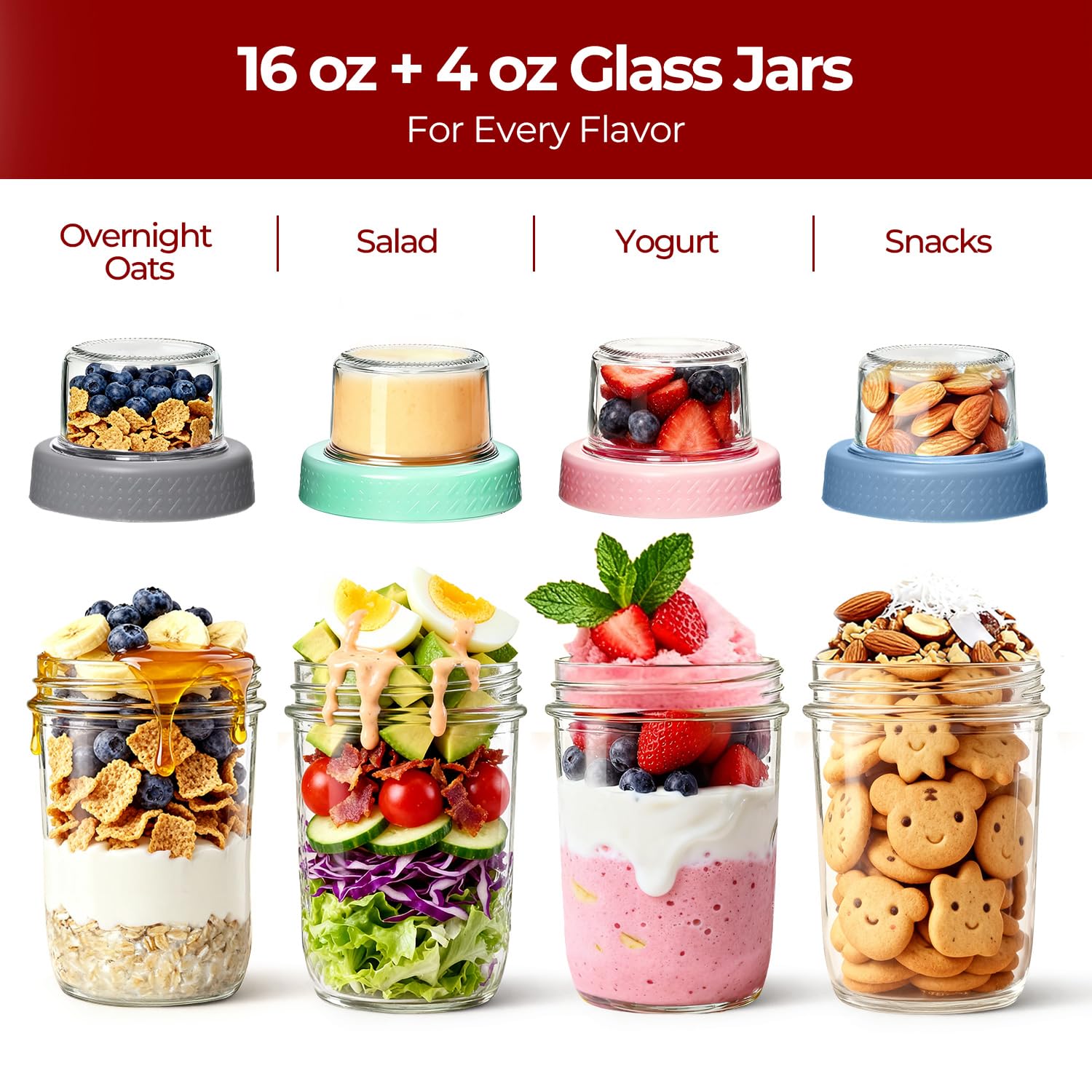 KTMAMA transparent glass design lets you see contents at a glance.