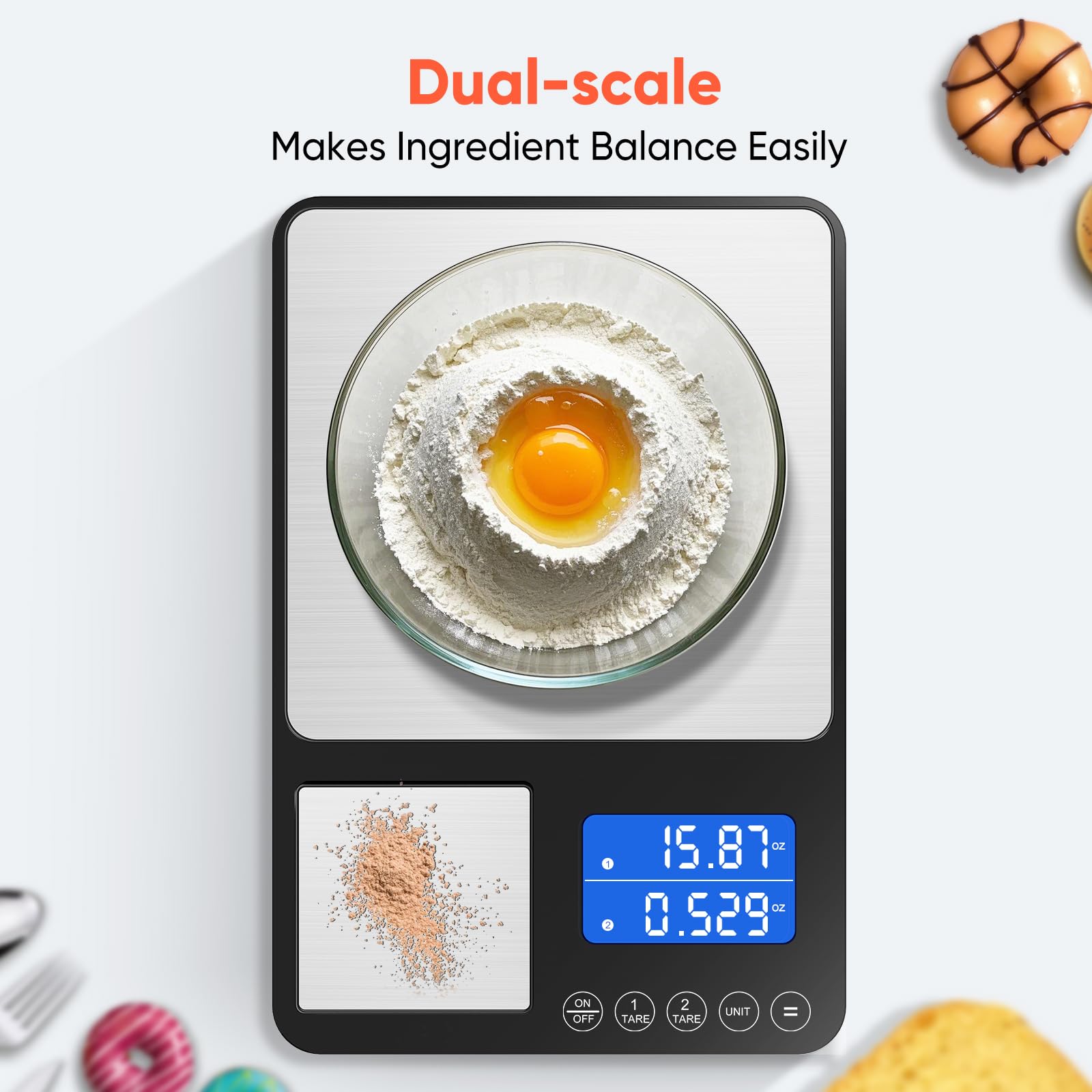 KUAIVO dual-platform scale secondary platform for tiny quantities like salt and yeast