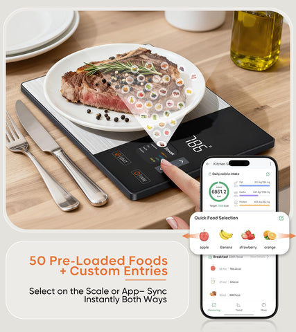 KUAIVO tare function enables precise ingredient measurement for recipes.