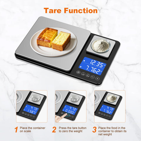 KUAIVO tare function helps zero containers for accurate ingredient weights.
