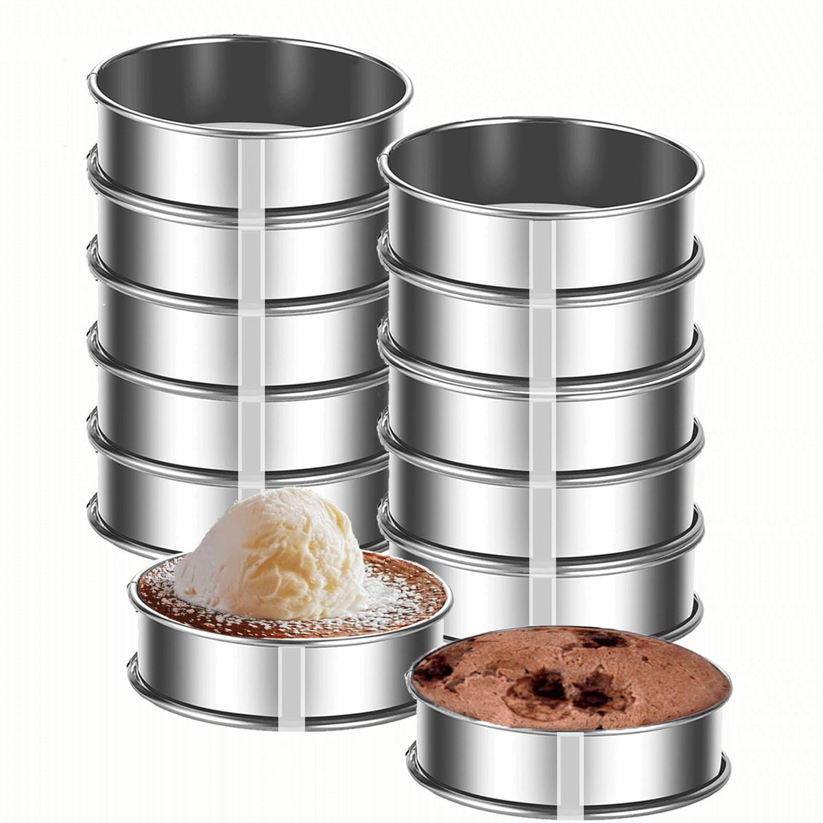 KUAYB crumpet rings with 3.15-inch diameter for uniform English muffins