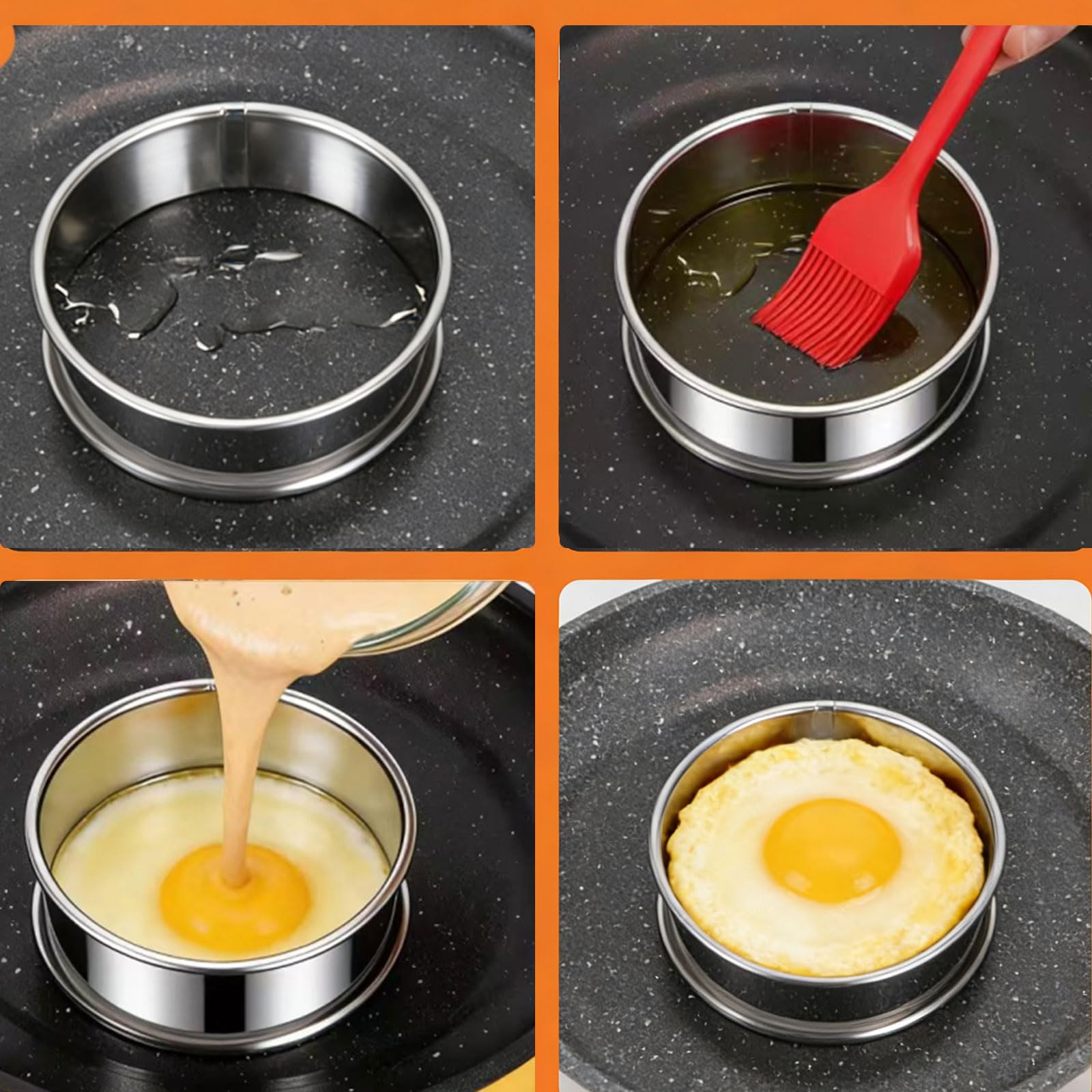 KUAYB crumpet rings resist sticking for simple cleaning