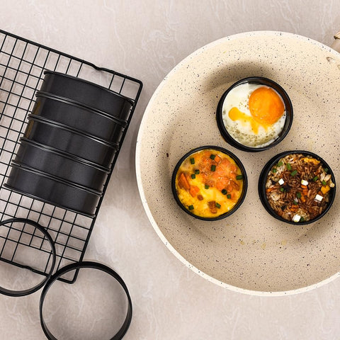 KUAYB crumpet rings are easy to clean: hand wash, air dry, store flat.