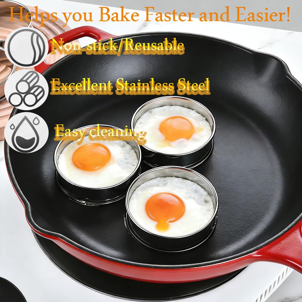 KUAYB crumpet rings offer easy release and quick cleanup