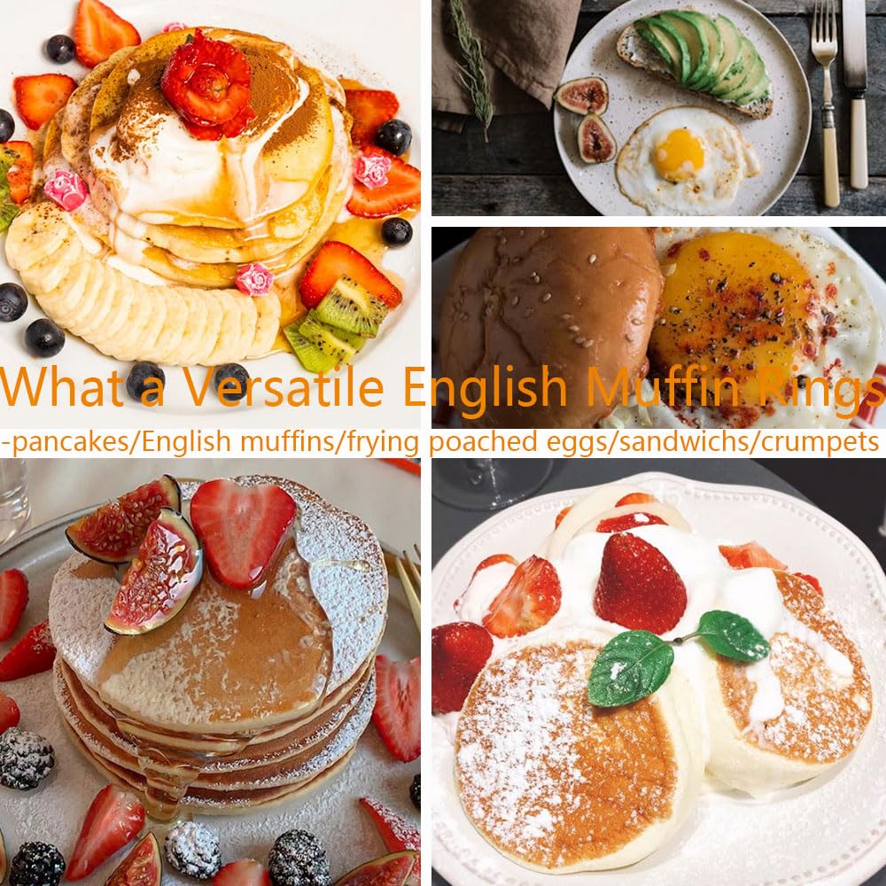 KUAYB stainless steel crumpet rings resist deformation for durable kitchen tools.