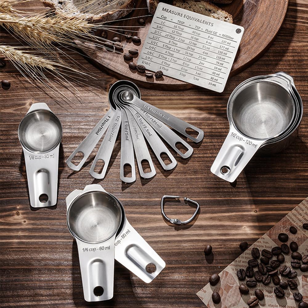 KUBEMUEG dishwasher-safe measuring set simplifies cleanup after cooking and baking.