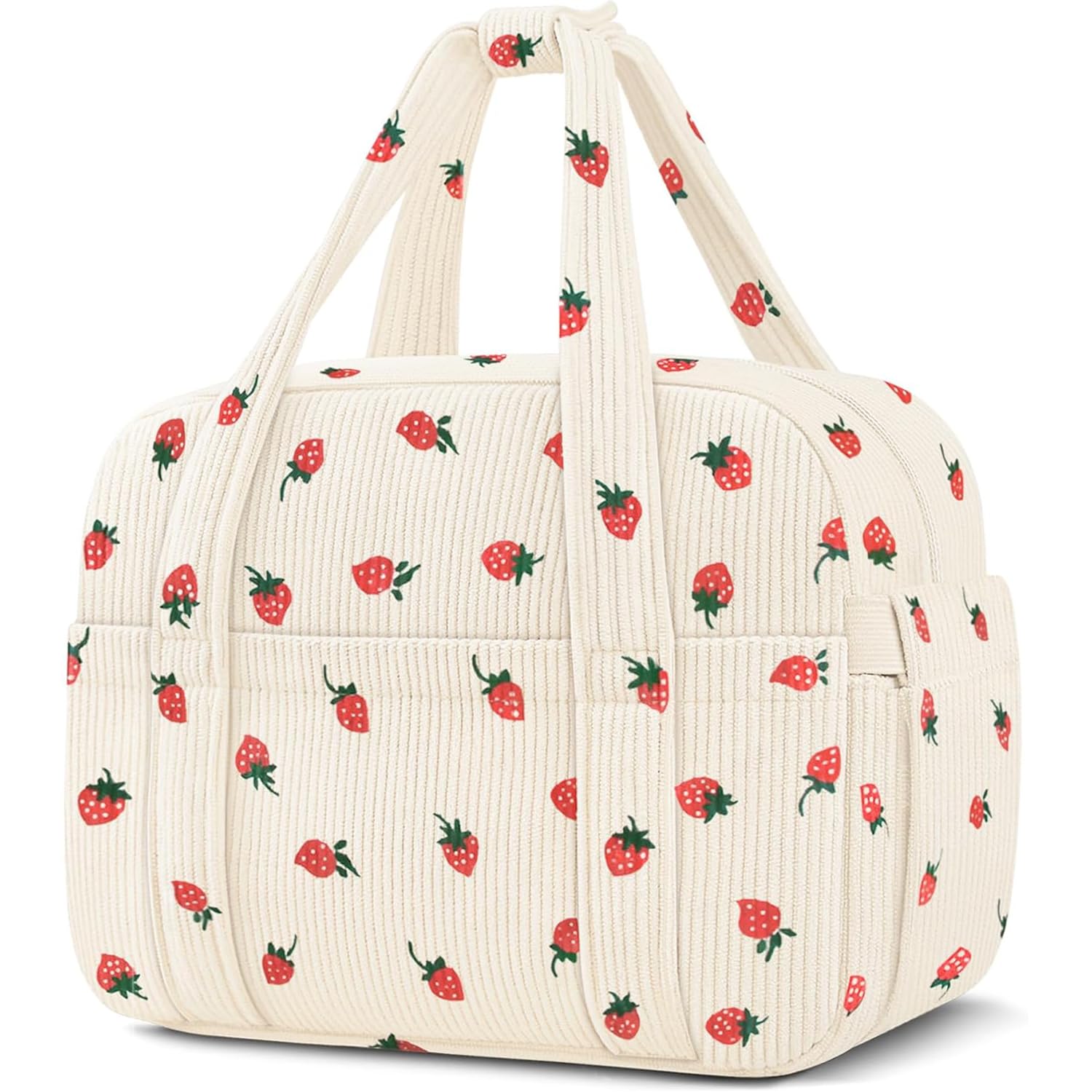 KUBYA corduroy lunch box, front view, stylish daily carry for meals