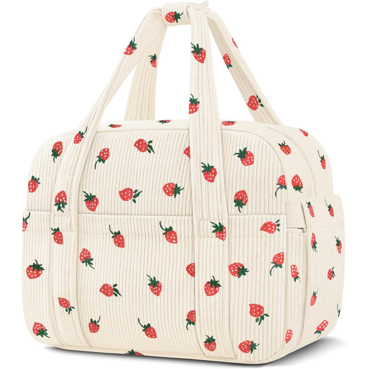 KUBYA corduroy lunch box, front view, stylish daily carry for meals