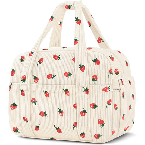 KUBYA corduroy lunch box, front view, stylish daily carry for meals