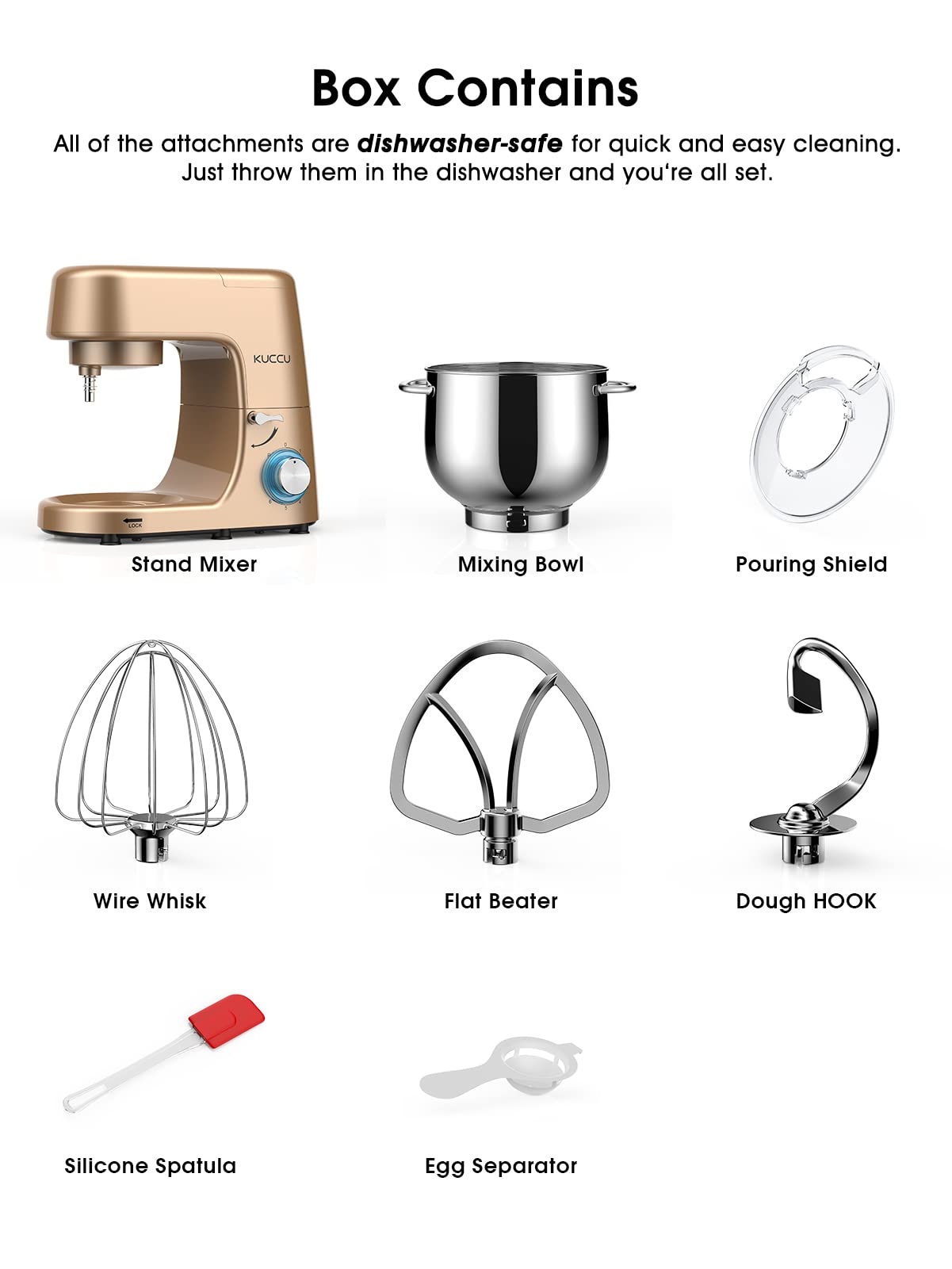 KUCCU tilt-head design for easy bowl access.