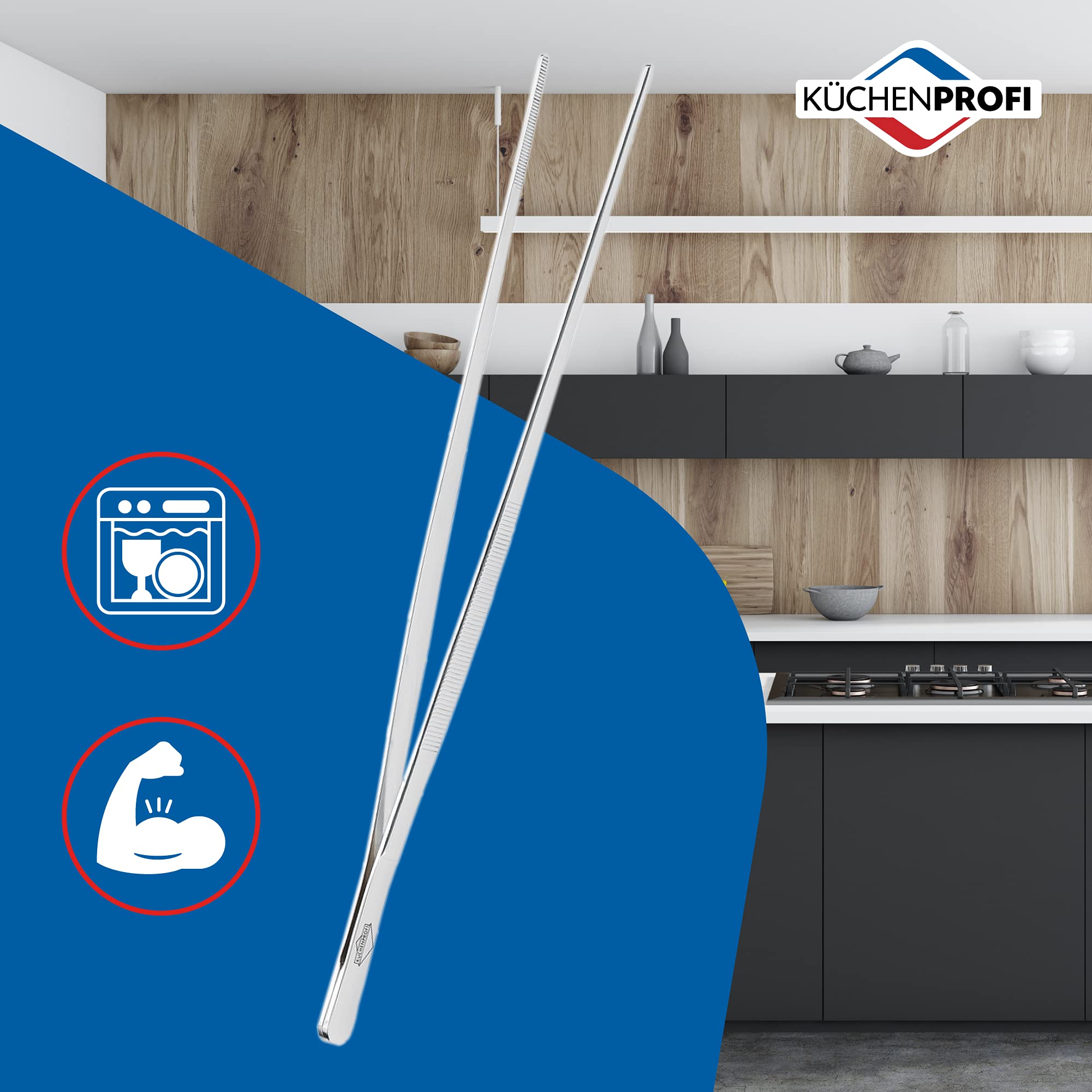 Küchenprofi tongs help turn vegetables with easy, accurate control.