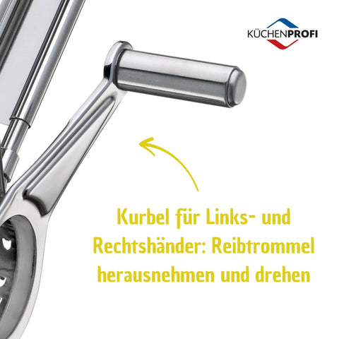 Küchenprofi rotary grater for chocolate and nuts with durable build.
