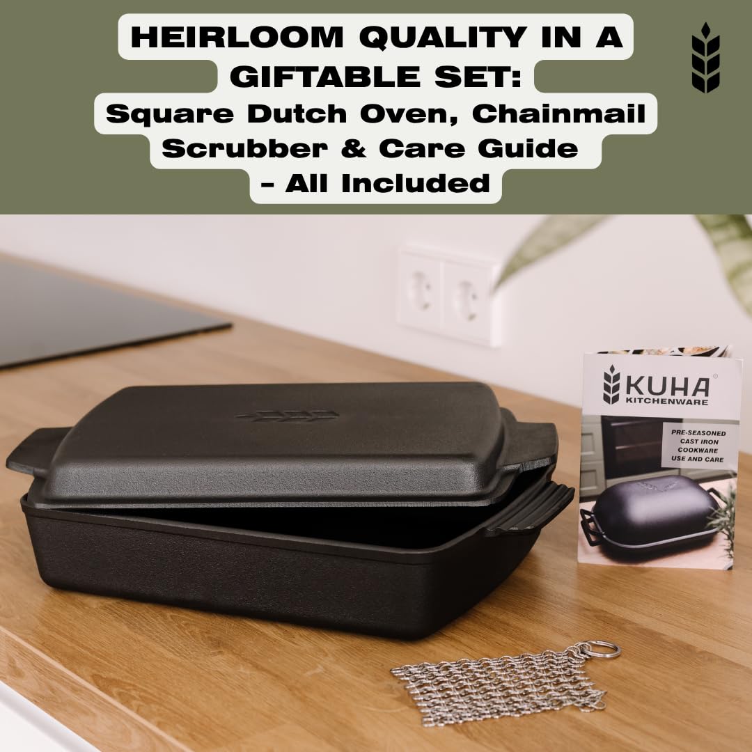 KUHA close-up reveals pre-seasoned vegetable oil finish.