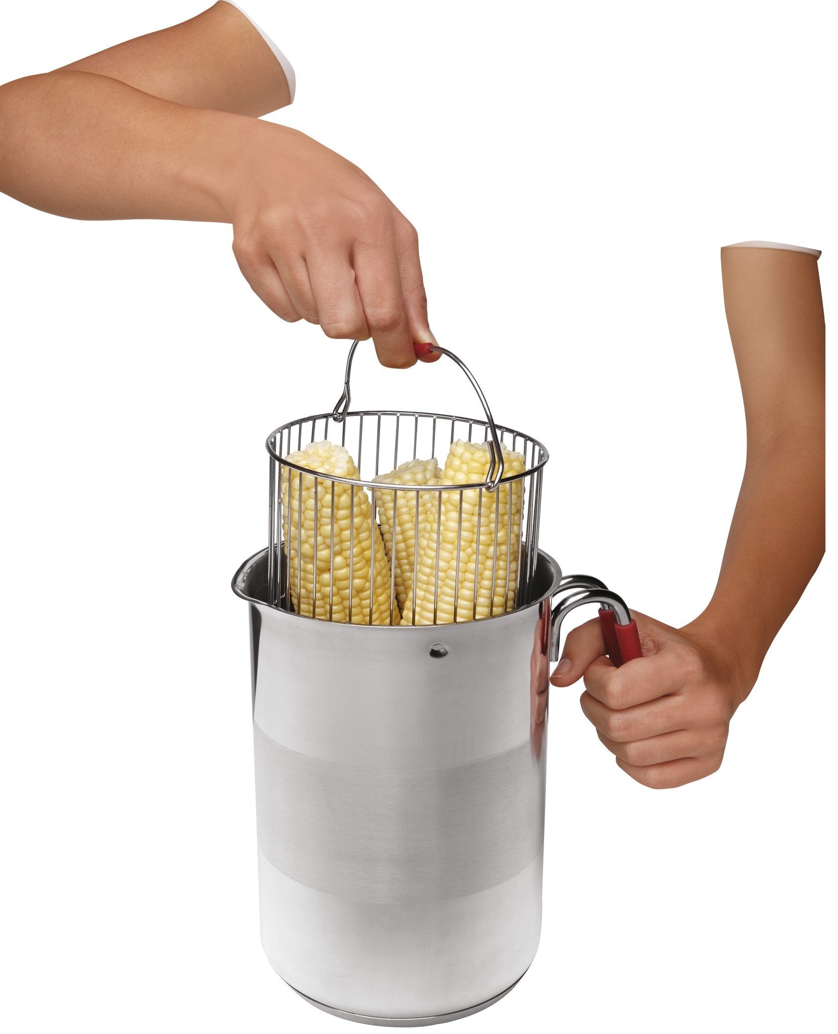Kuhn Rikon silicone handles stay cool while handling the pot