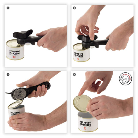 Kuhn Rikon LidLifter ring-pull tool in action for tab lids.