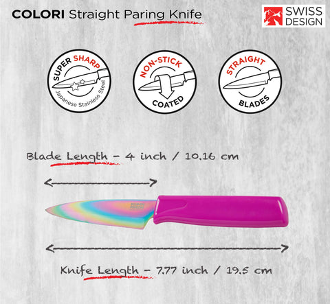 Kuhn Rikon Colori Paring Knife ergonomic handle enables precise control