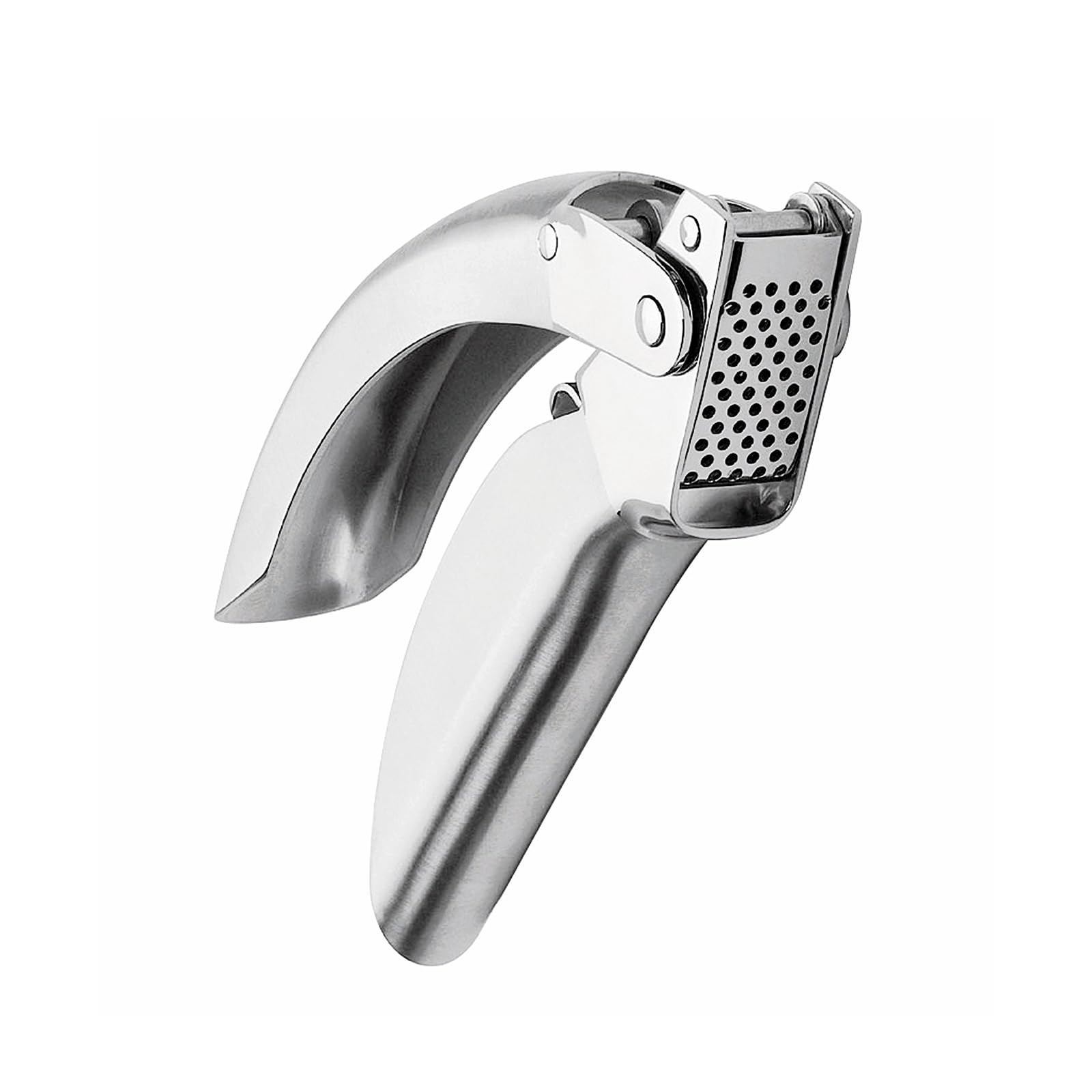 Kuhn Rikon Epicurean garlic press with ergonomic lever reduces effort during crushing