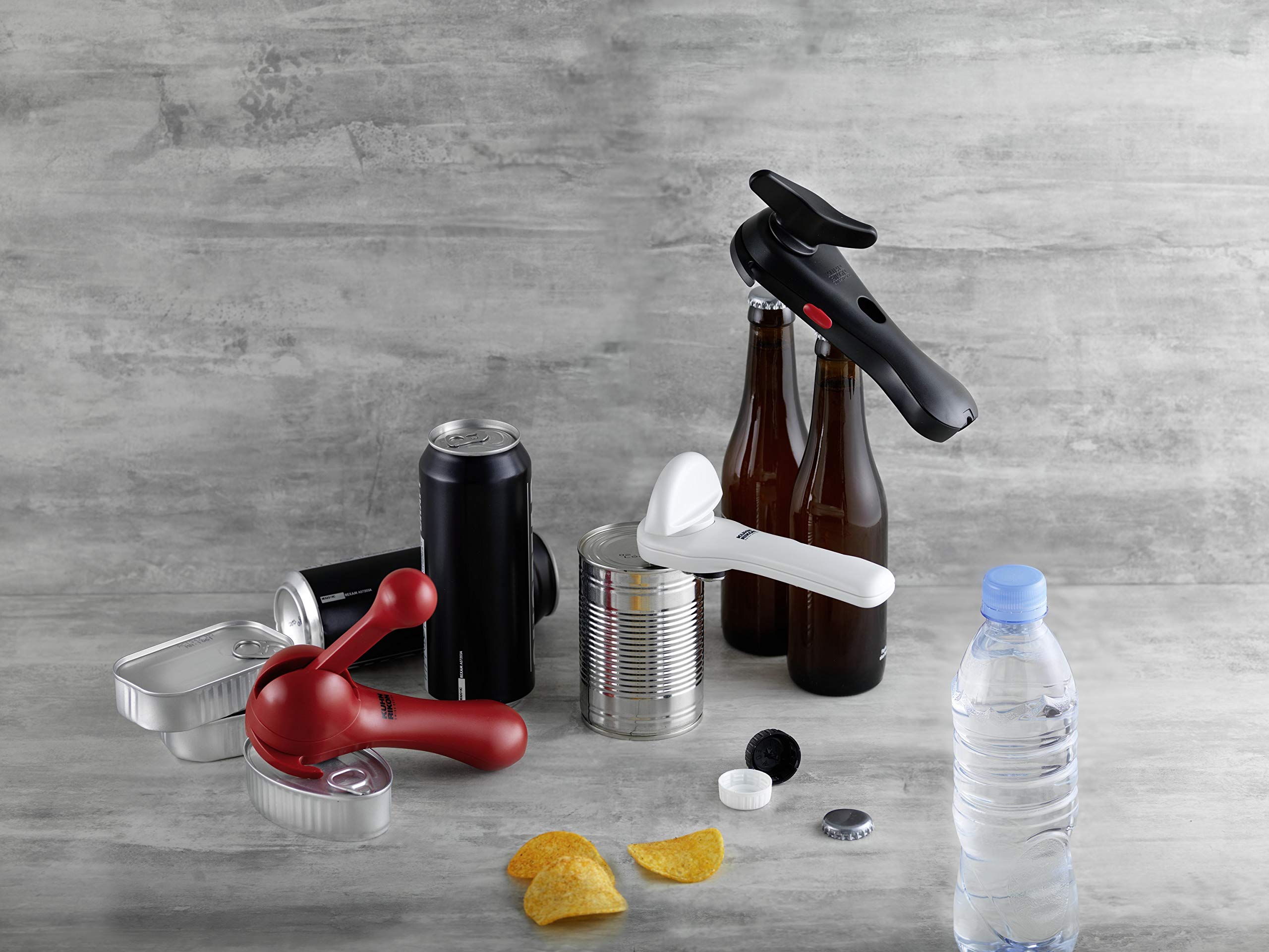 Kuhn Rikon Strain-Free Gripper Opener stored in a kitchen drawer with hanging hole.