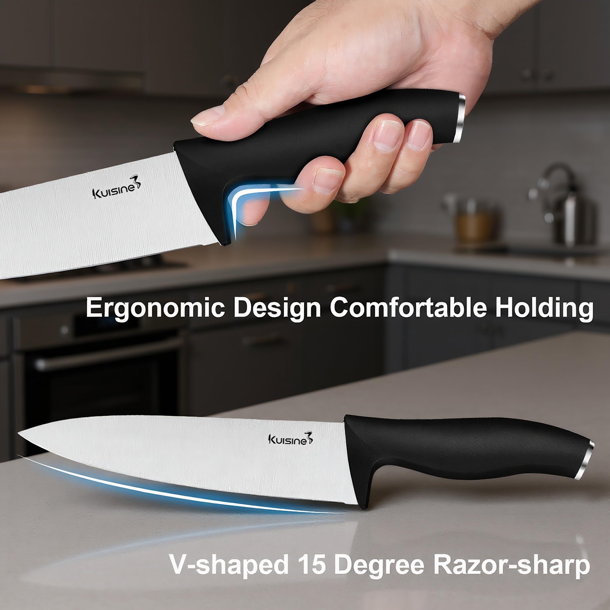 Kuisine 7-inch Santoku Knife for versatile chopping and mincing