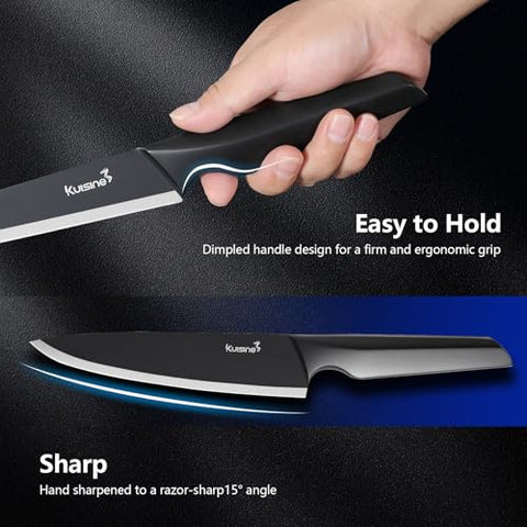 KUISINE 7-inch santoku knife offers versatile prep at home.