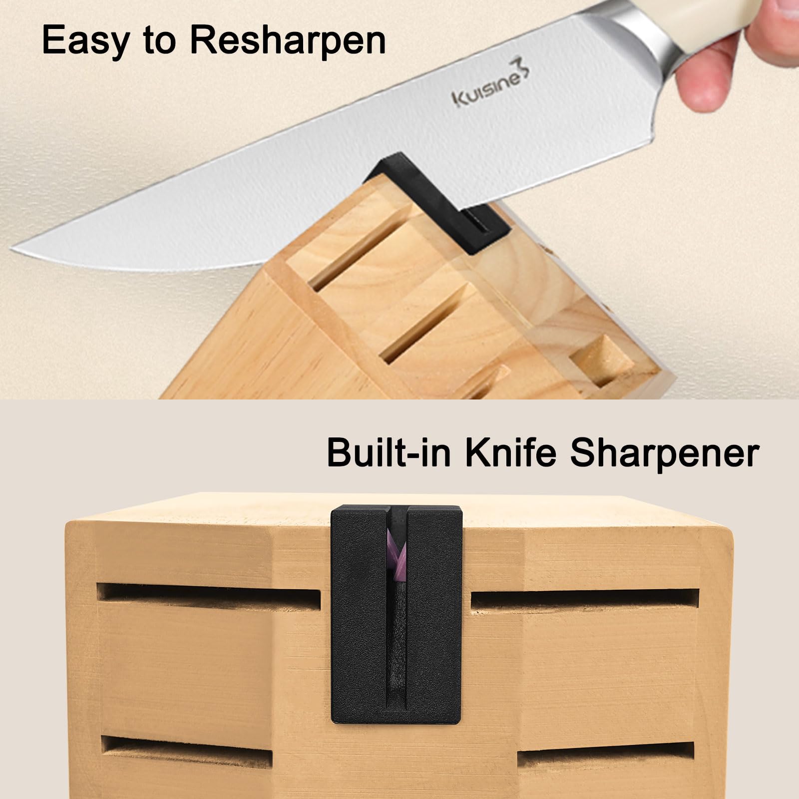 KUISINE 8-inch serrated bread knife delivers clean slices.