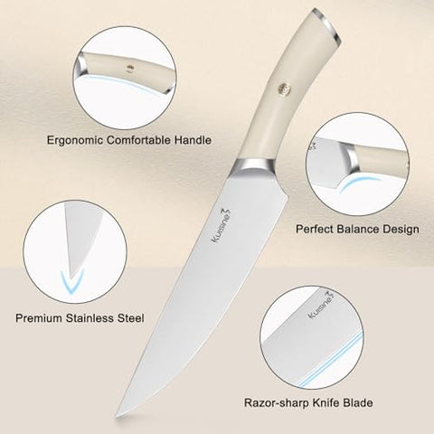 KUISINE 7-inch santoku knife offers balanced control for versatility.