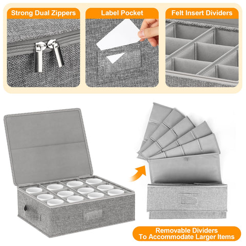 Kukikan 24-capacity with dividers supports orderly mug storage.
