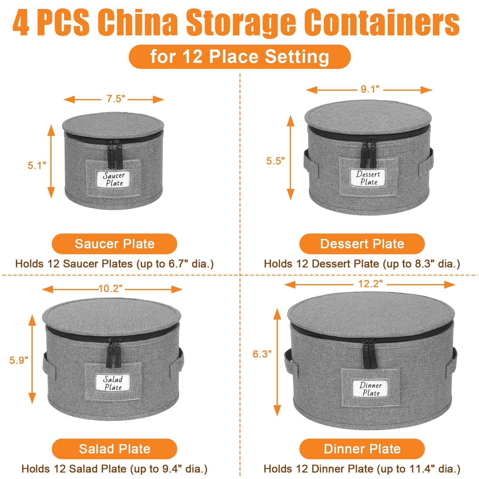 Kukikan complete set includes 12 felt-liners to separate plates and reduce friction.