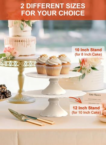 Kukikan 10-inch stand supports cake up to 8 inches.