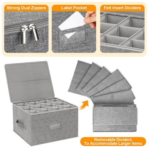 Kukikan storage box with label holder and heavy-duty zippers for quick access.