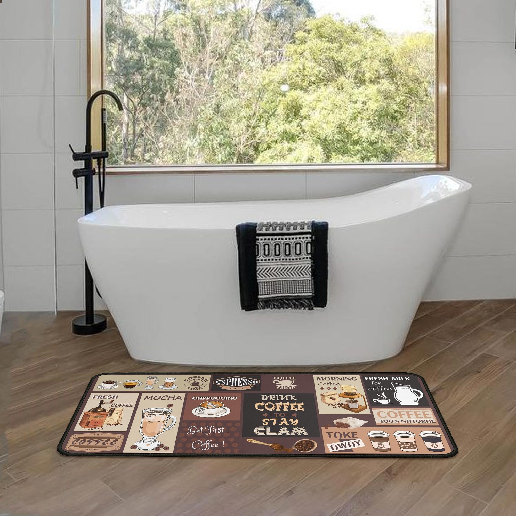 Kukli Coffee Rugs entryway corner setup with warm accent