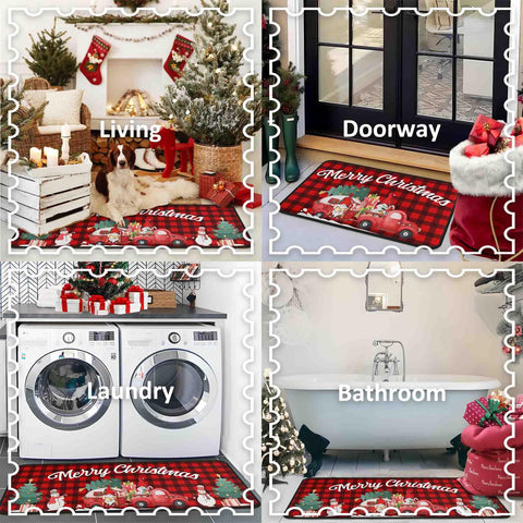 Kukli Kitchen Merry Christmas script mat elevates seasonal ambiance in your kitchen
