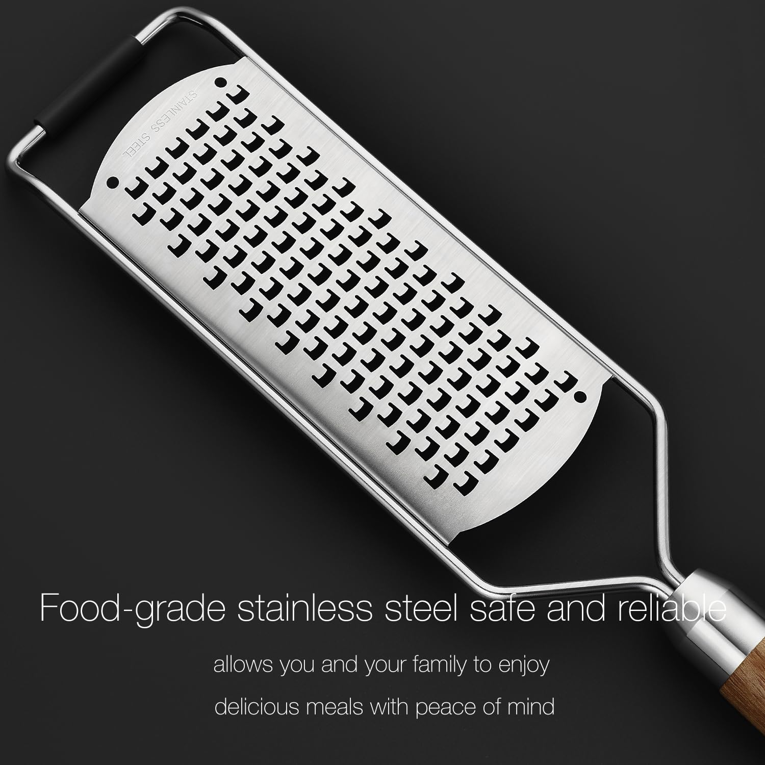 KULUNER solid wood handle offers comfortable, secure grip during zesting and grating.