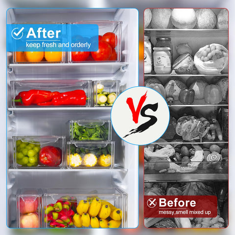 KUMD BPA-free PET fridge bin offers safe food storage and visibility.