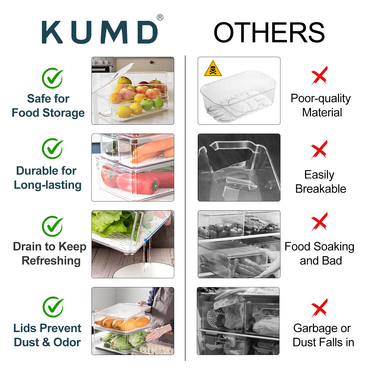 KUMD large bin 219.9oz ideal for bulk produce like lettuce.
