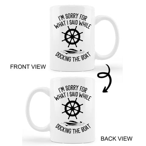 Kunlisa docking boat ceramic mug ideal gift for sailors and boat lovers.