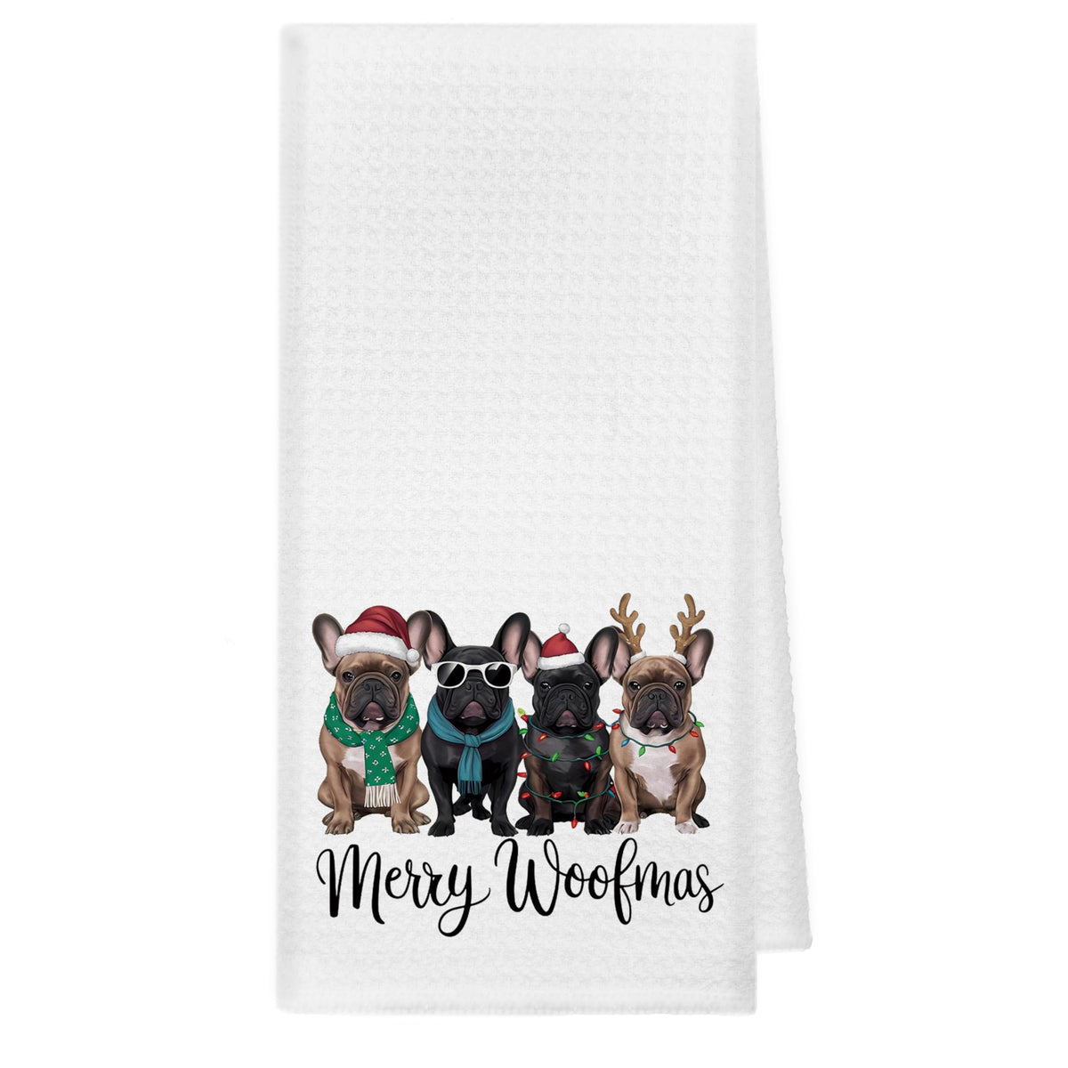 kunlisa french bulldog christmas towels in kitchen scene, soft and decorative for daily use
