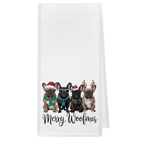 kunlisa french bulldog christmas towels in kitchen scene, soft and decorative for daily use