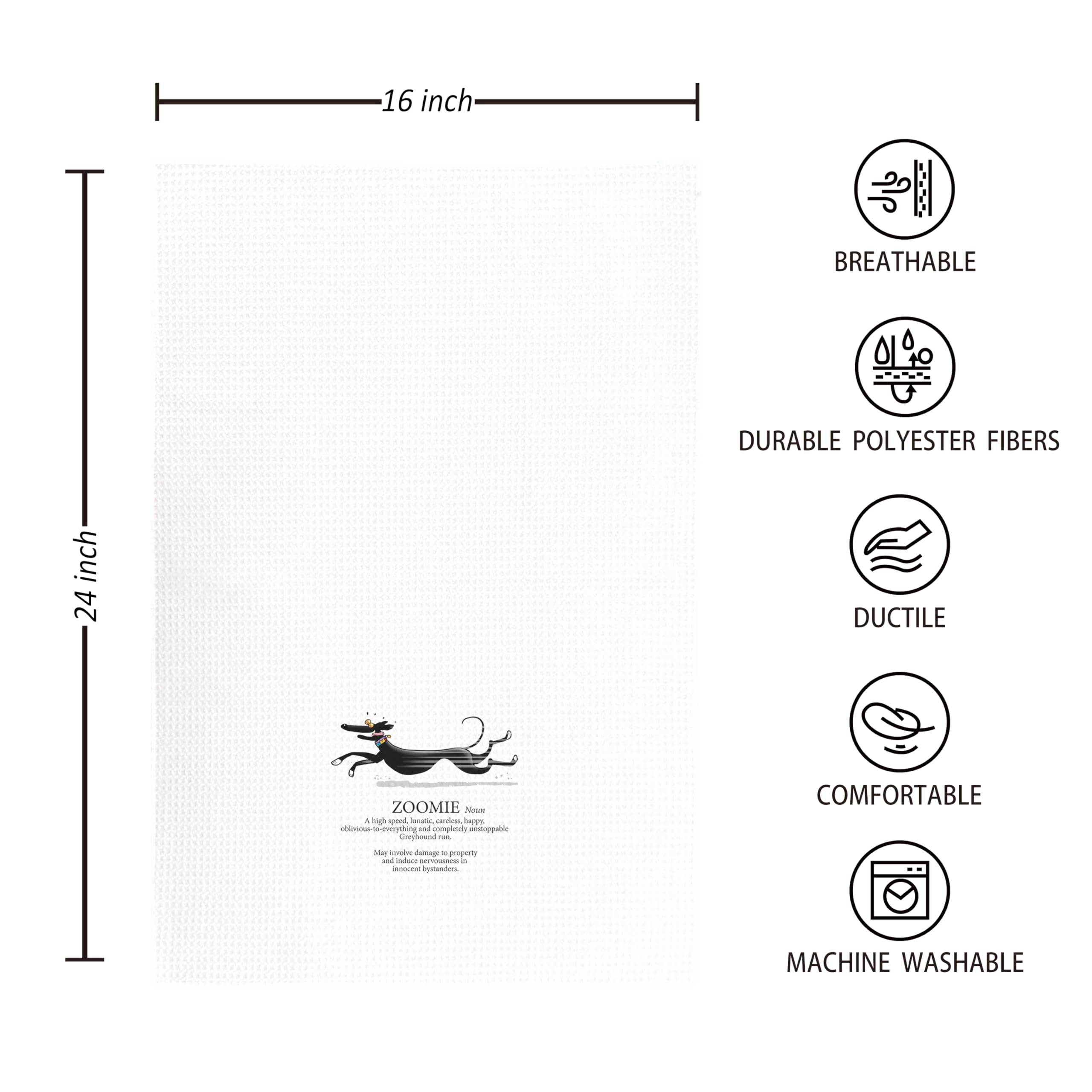 kunlisa Funny Greyhound Glossary towels machine-washable for easy care