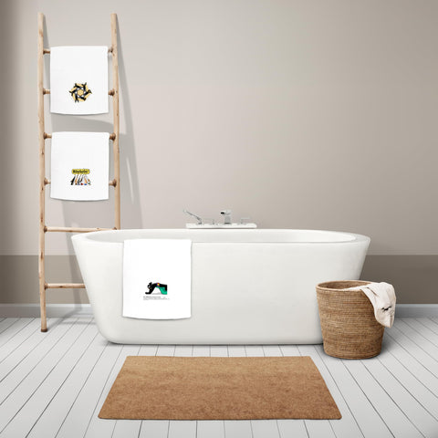 kunlisa Funny Greyhound Glossary towels as table decor in a kitchen
