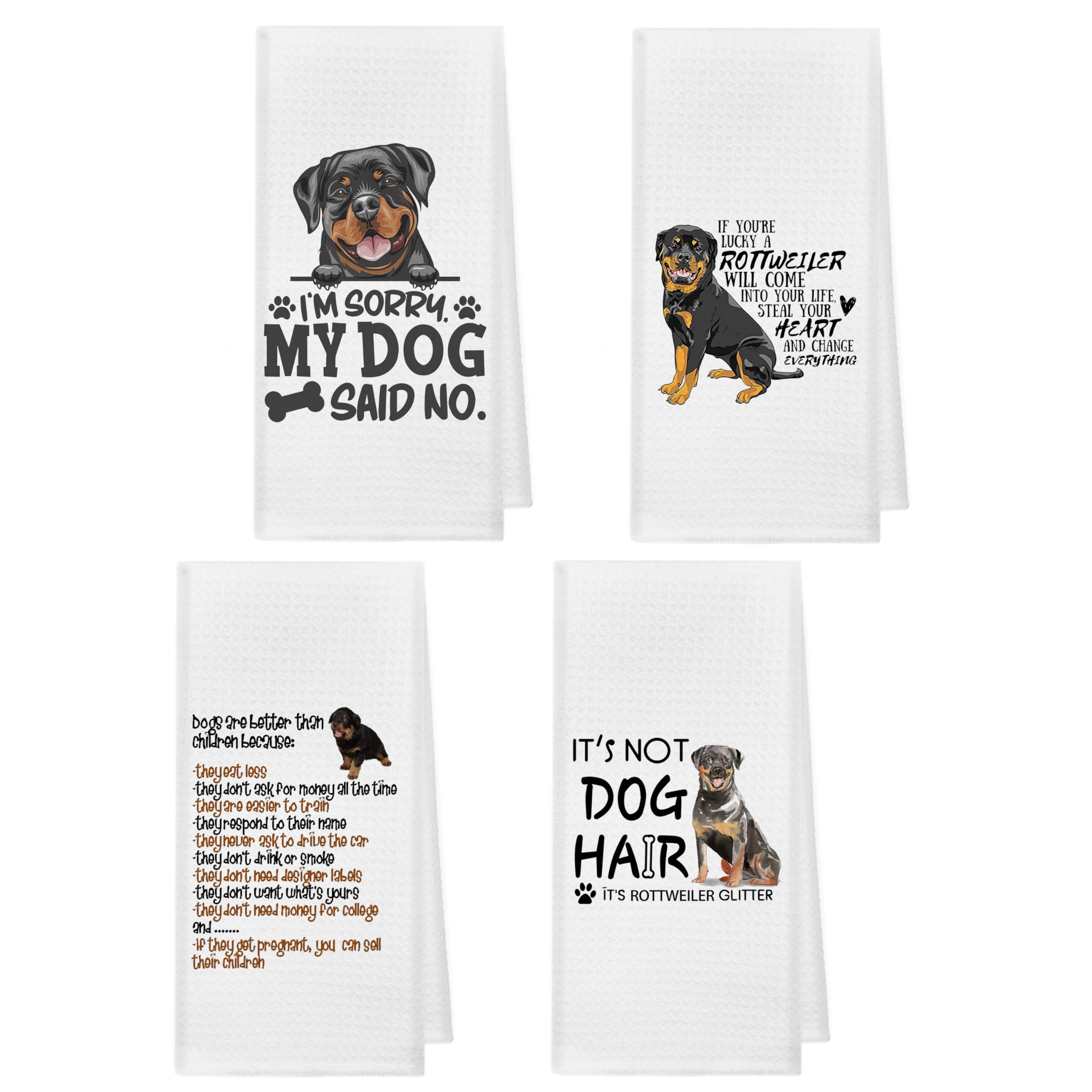 Kunlisa funny Rottweiler kitchen towels—absorbent and stylish for daily dish drying.