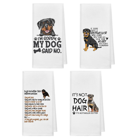 Kunlisa funny Rottweiler kitchen towels—absorbent and stylish for daily dish drying.