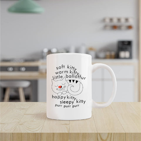 Kunlisa Soft Kitty mug in pure white ceramic with HD print