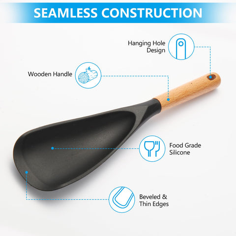 Kunovo easy-clean silicone spoons with dishwasher-safe design for quick cleanup.