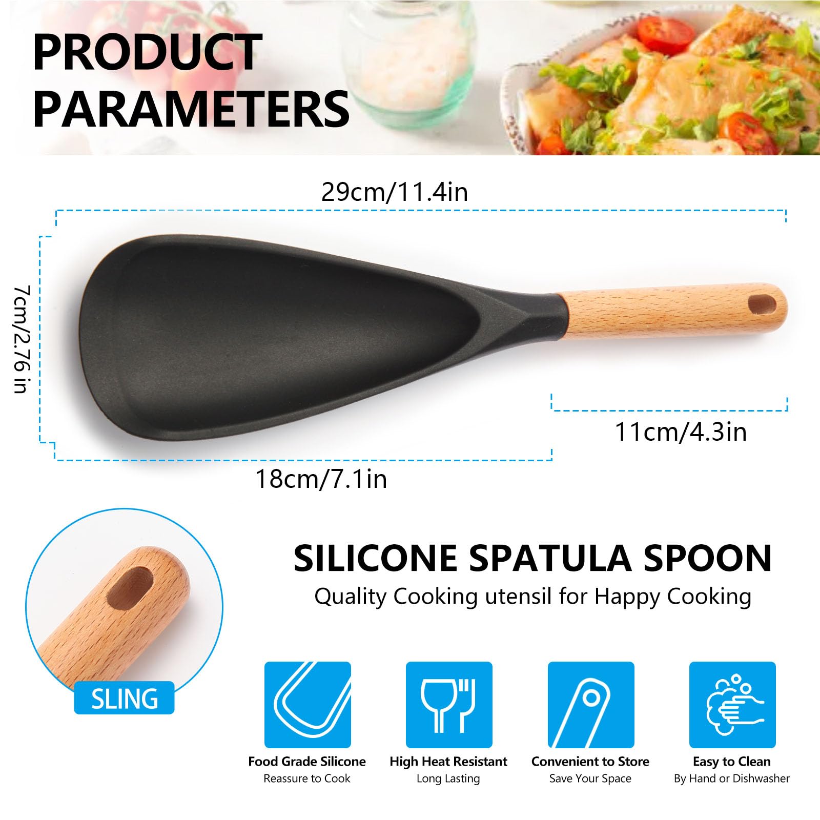 Kunovo modern black design adds a stylish touch to everyday cooking.