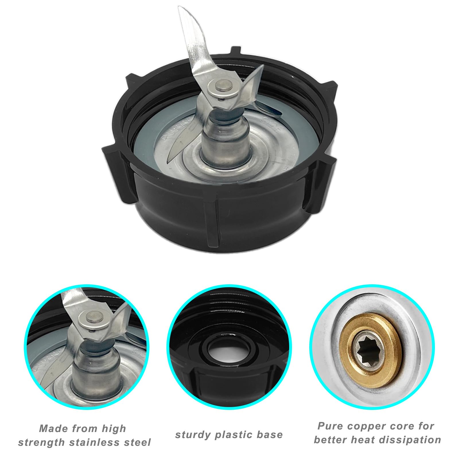 Kuntorie blender jar base cap for secure lid fit and seal