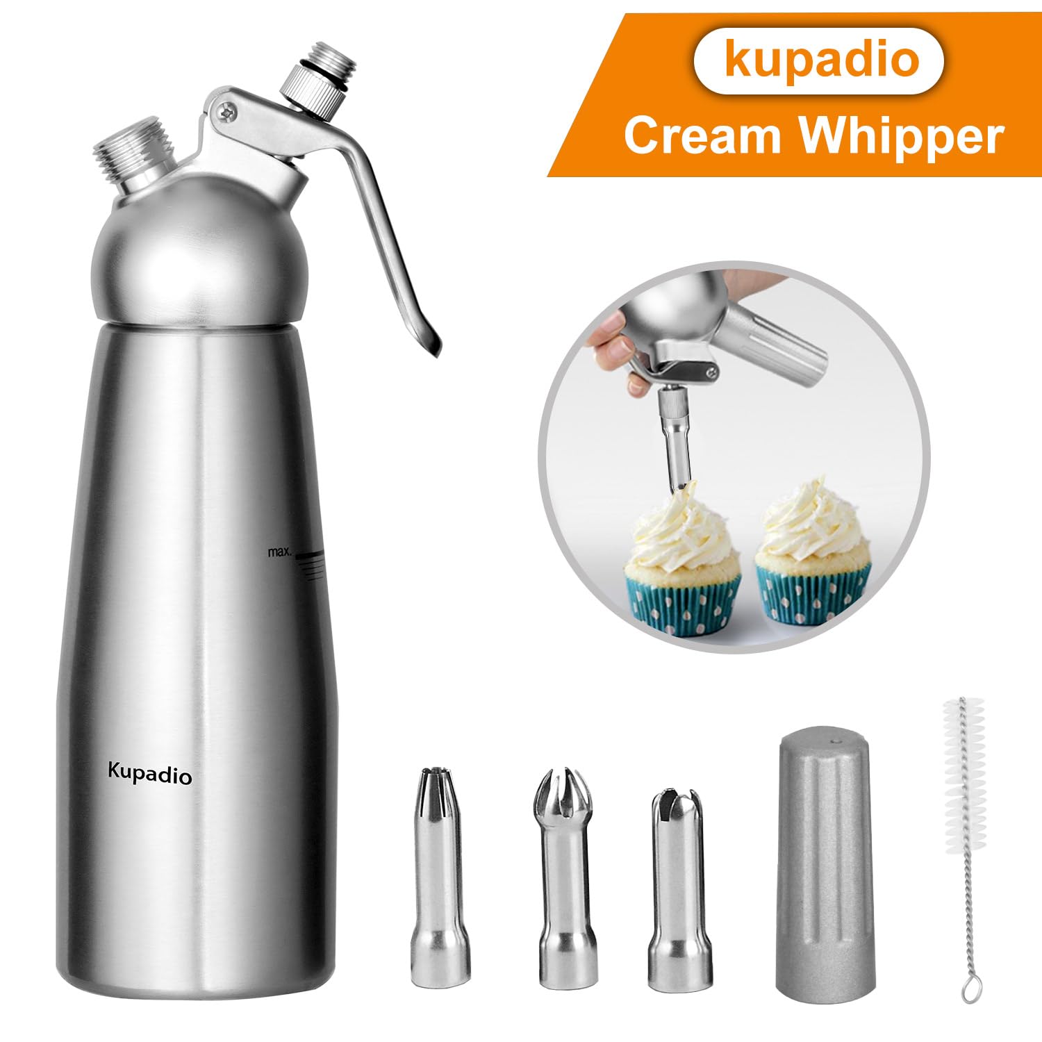 Kupadio ergonomic handle design for comfortable, fatigue-free whipping.