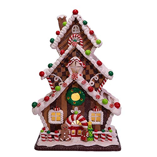 Kurt S. Adler gingerbread house exterior patterns create visual depth.