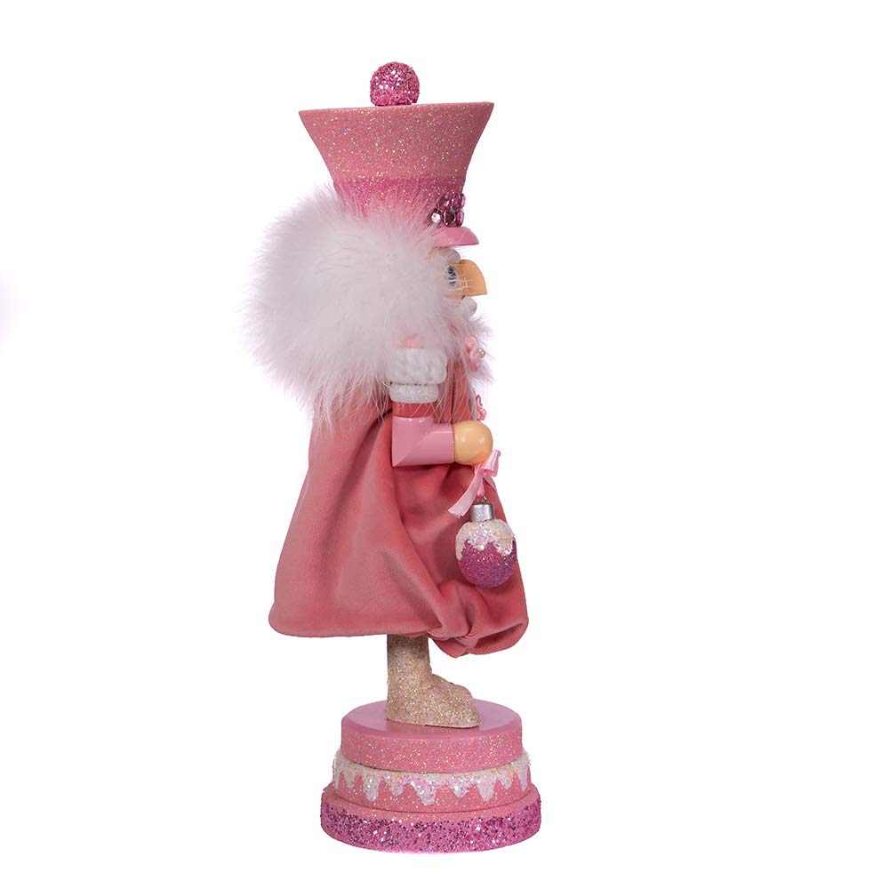 Kurt S. Adler Hollywood Pink Sweet Soldier Nutcracker hat jewels detail adds sparkle